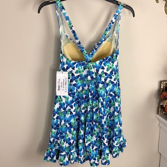 Always for Me Blue Two Piece Flutter Swimdress NWT - Picture 6 of 12